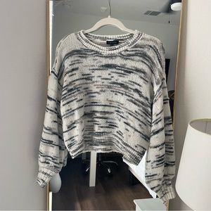 1 State White Blue Marled Sweater
